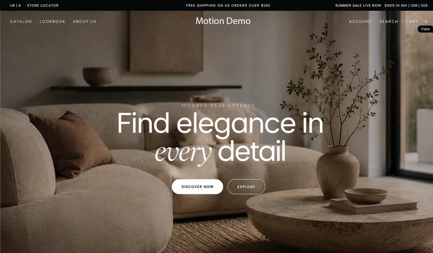 Motion Shopify Theme Demo for Home & Furniture
